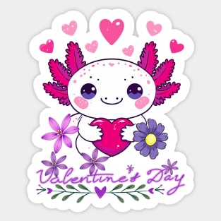Axolotl Valentine - Valentine's Day Sticker